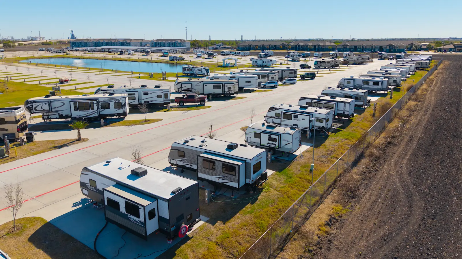 Aerial view of the RV sites