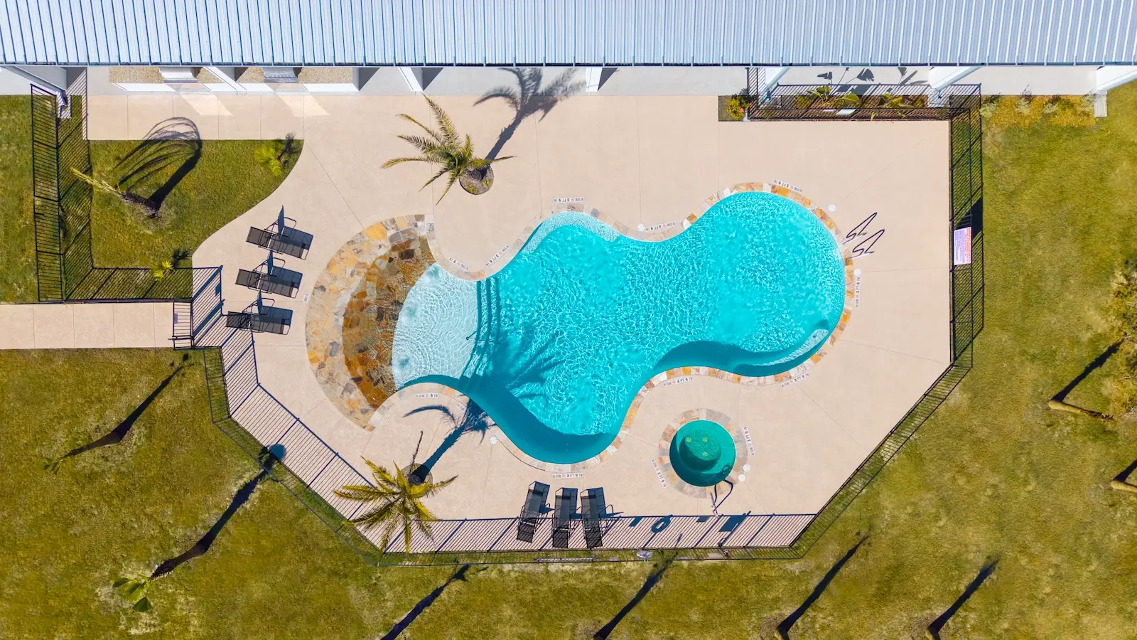 Aerial view of the resort pool